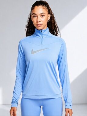 Nike Dri-FIT Swoosh Women’s Blue 1/4-Zip Running Top – Size L